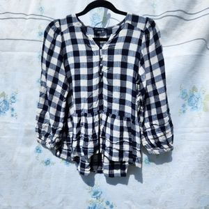 American Eagle Peplum 3/4 Sleeve Blouse